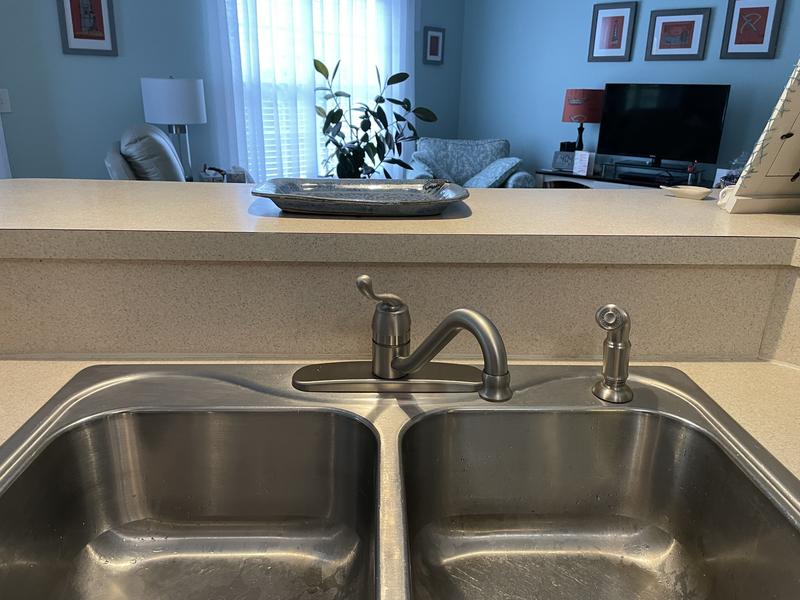 Moen Muirfield Spot Resist Stainless 1-Handle Deck-Mount Low-Arc Handle Kitchen Faucet (Deck Plate Included) Moen Muirfield Spot Resist Stainless 1-Handle Deck-Mount Low-Arc Handle Kitchen Faucet (Deck Plate Included)