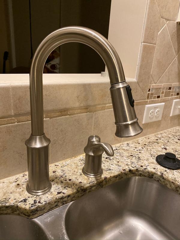 Aberdeen Stainless One Handle High Arc Pulldown Kitchen Faucet