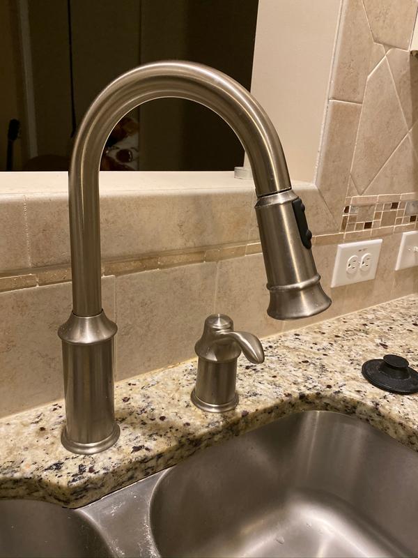 Aberdeen Chrome One Handle High Arc Pulldown Kitchen Faucet