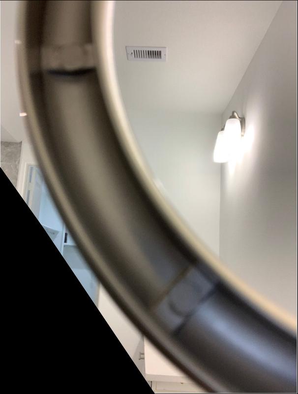 Closeup of back side of towel holder