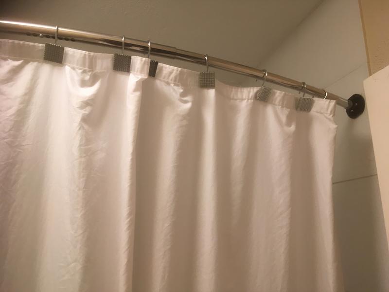 Curved Shower Rods Chrome Tension, How To Hang A Moen Curved Shower Curtain Rod