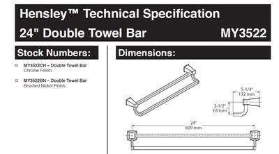 Hensley Brushed nickel 24 Double Towel Bar -- MY3522BN -- Moen