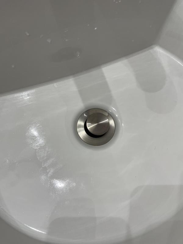 One new sink, water around drain