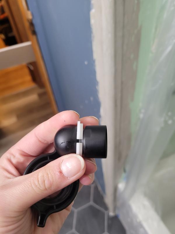 Cracked washer this way on both shower heads