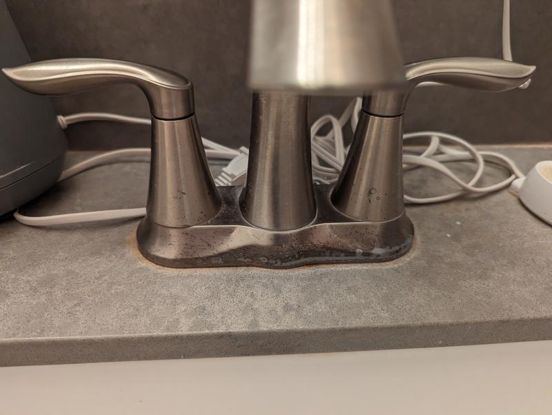 MOEN Eva 4 in. Centerset 2-Handle High-Arc Bathroom Faucet in Brushed Nickel  6410BN - The Home Depot
