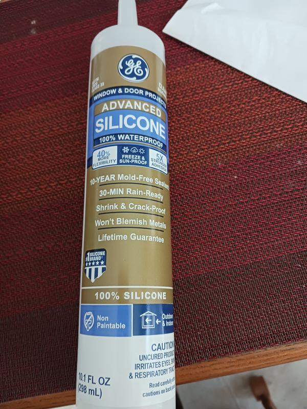 GE Silicone II Window & Door Sealant, Indoor/Outdoor, Weather