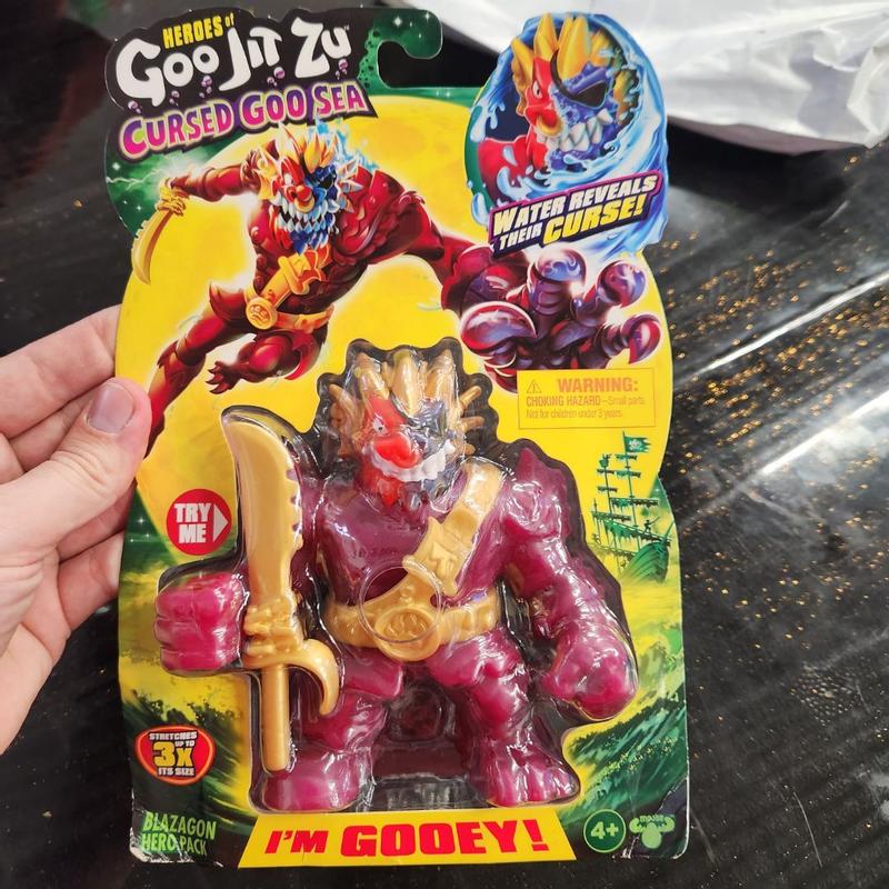  Heroes of Goo Jit Zu Cursed Goo Sea, Super Gooey, Goo Filled  Toy Blazagon Action Figure Hero Pack, with Color Changing Face That  Reveals His Curse