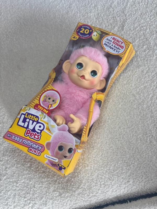 Little Live Pets My Baby S3 Mini Monkey Chikki Cherry - Peluche Electrónico Interactivo Con Pilas Incluidas