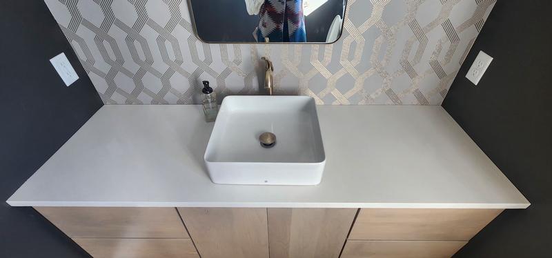 Hibiscus White Square Fireclay Vessel Sink | Signature Hardware