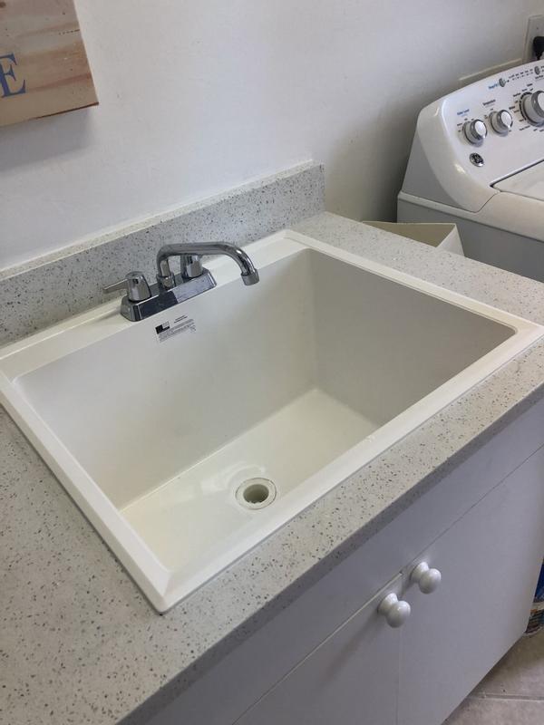 PROFLO 22-in x 24.5-in 1-Basin White Drop-In Laundry Sink
