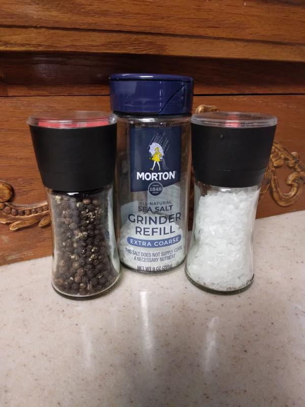 McCormick Grinders Sea Salt Grinder, 6.1 oz with McCormick Black Peppercorn  Grinder, 2.5 oz
