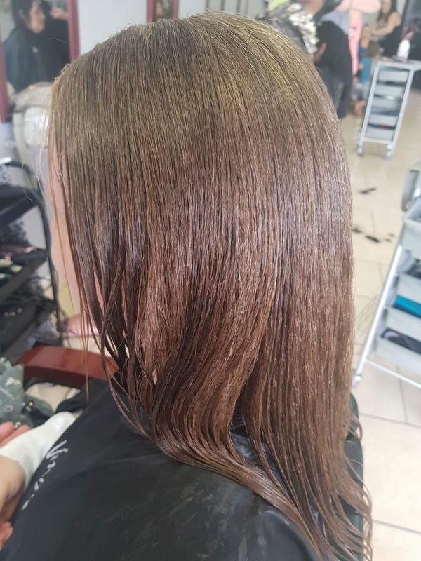 After both pics hair is wet