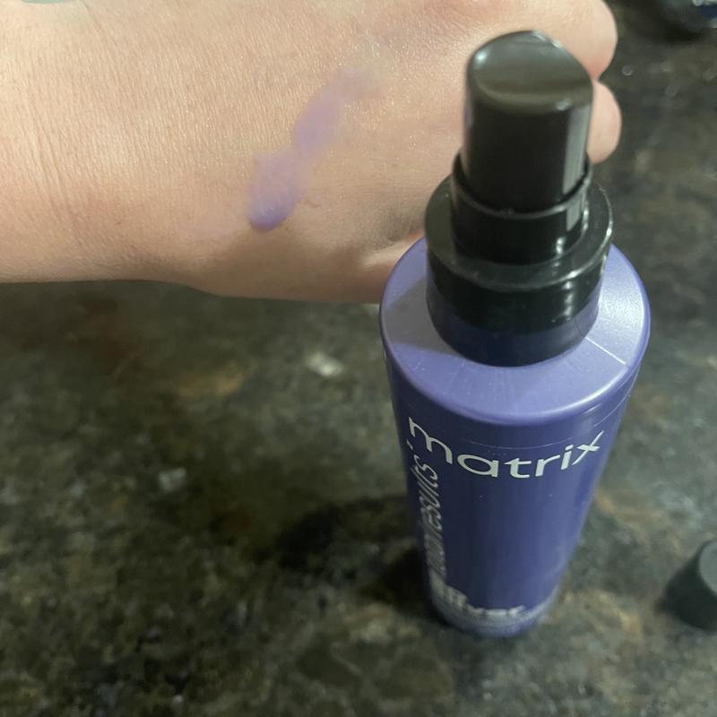 Spray comes out purple!