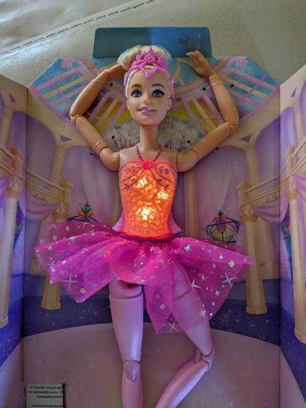 Barbie Doll - Blonde Ballerina Doll - Magical Light-Up Feature 