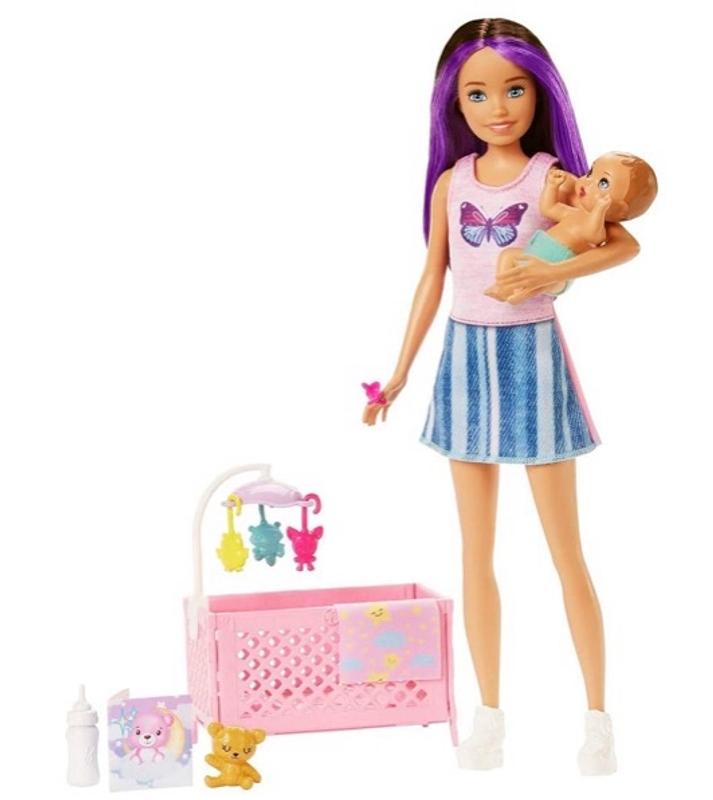 Barbie Skipper Babysitters Inc Crib Playset with Skipper Doll Baby Doll with Sleepy Eyes Furniture Accessories