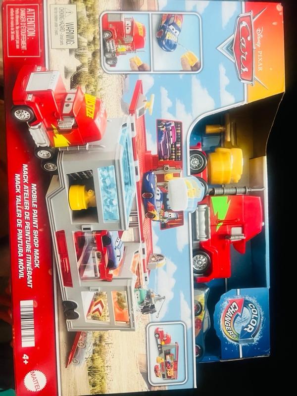 Disney and Pixar Cars Color Changers Mobile Paint Shop Mack Playset ...