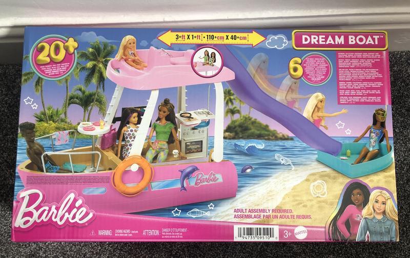  Barbie Boat with Pool and Slide, Dream Boat Playset Includes  20+ Pieces Like Dolphin and Accessories : Toys & Games