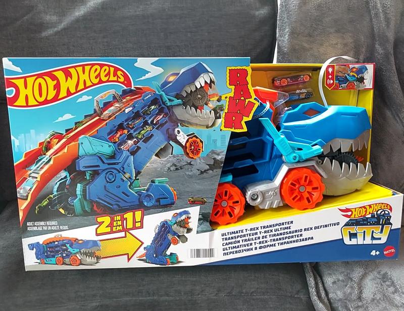 Buy Hot Wheels City Ultimate Hauler, Transforms Into A T-Rex with Race  Track, Stores 20 Plus Cars