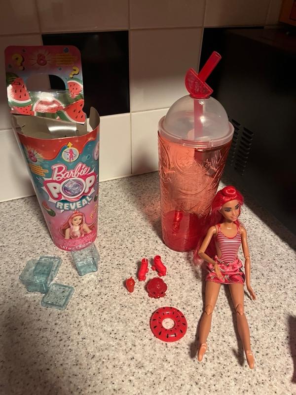  Barbie Pop Reveal Fruit Series Doll, Fruit Punch Theme with 8  Surprises Including Pet & Accessories, Slime, Scent & Color Change : Toys &  Games