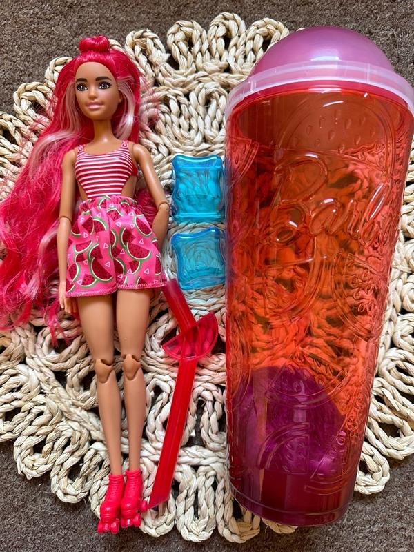 Barbie Pop Reveal Fruit Series Watermelon Crush Doll, 8 Surprises Include  Pet, Slime, Scent & Color Change