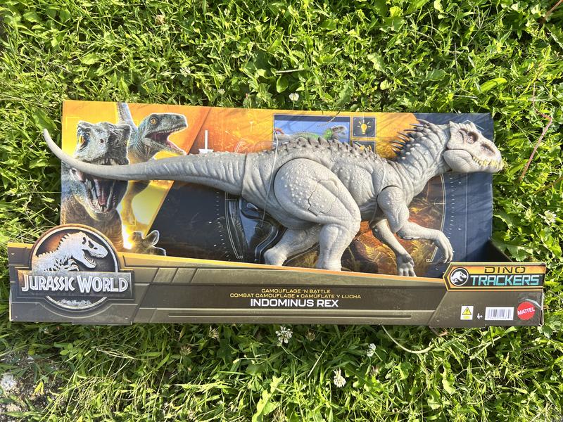Mattel Jurassic World Indominus Rex Dinosaur Toy with Lights, Sounds, Chomp  and Side to Side Neck Motion, Camouflage N Battle I-Rex, Digital Play