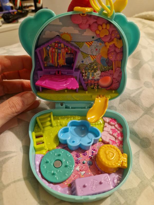  Polly Pocket Compact Playset, Doggy Birthday Bash with