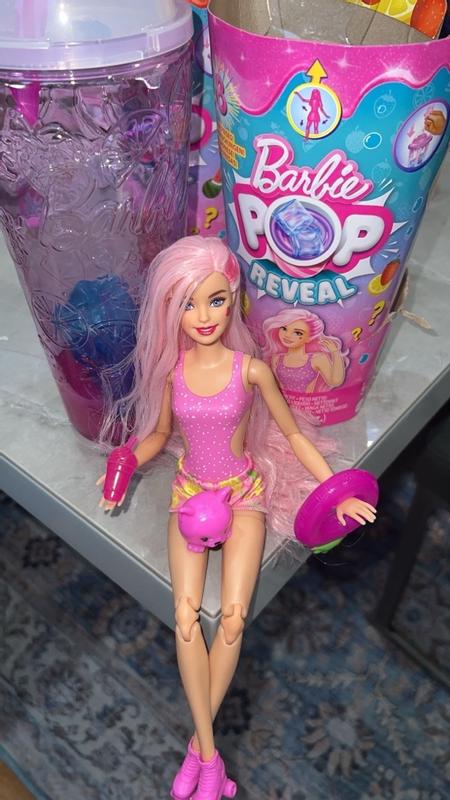  Barbie Pop Reveal Doll & Accessories, Watermelon Crush Scent  with Red Hair, 8 Surprises Include Slime & Squishy Puppy : Toys & Games