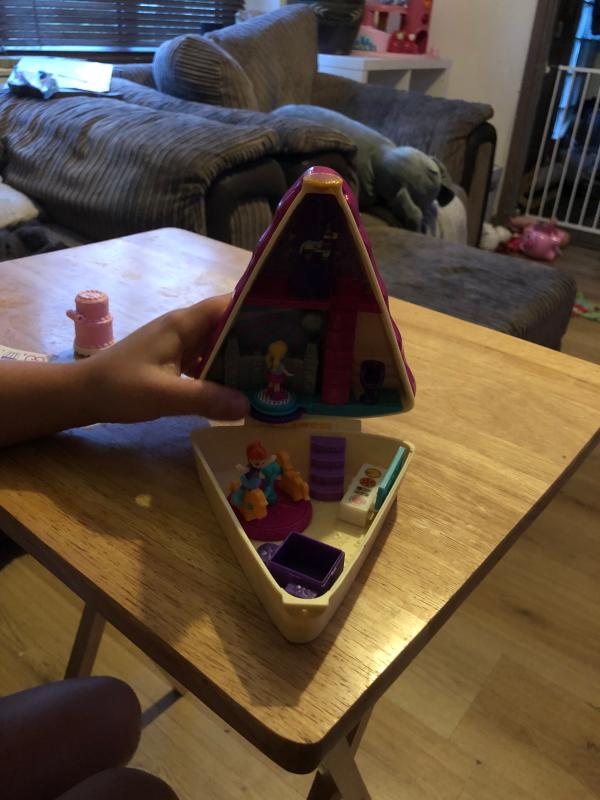 Polly sticks to turntable and spins!