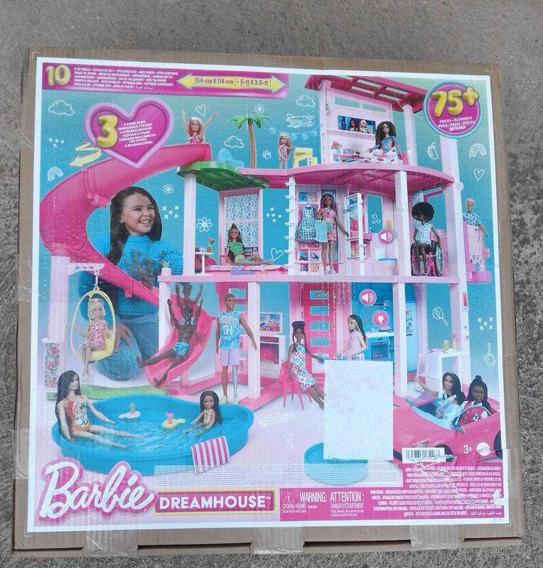 Barbie Dreamhouse, 75+ Pieces, Pool Party Doll House with 3 Story