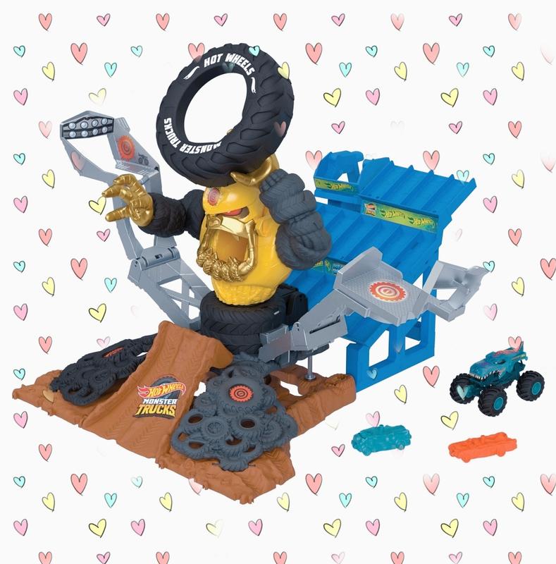 Le Monster trucks et ses 2 petites voitures inclus également.