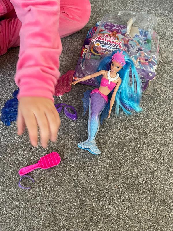 Barbie Mermaid Malibu Doll with Seahorse Pet and Accessories, Mermaid Toys  with Interchangeable Fins