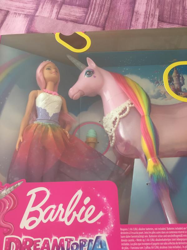 Luces Mágicas Barbie Con Unicornio De Luces Barbie Dreamtopia Y Su