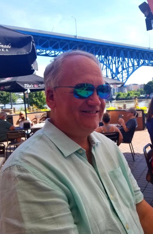 Enjoying my new Hikina glasses while enjoying a beautiful day on the banks of the Cuyahoga  River