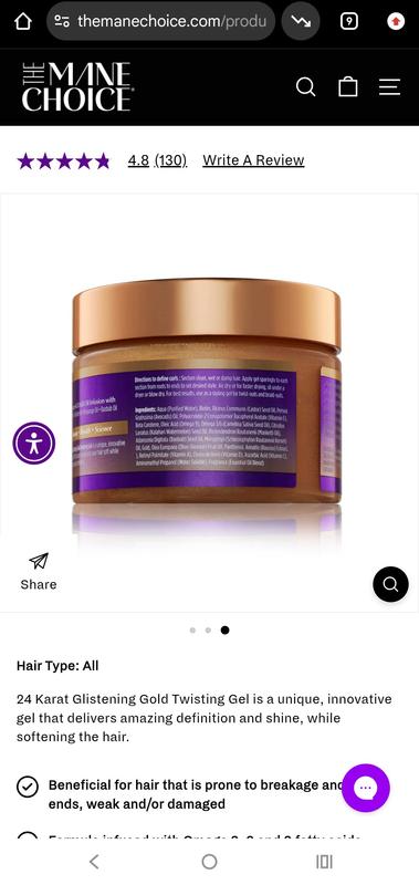 The Mane Choice Ancient Egyptian 24 Karat Glistening Twisting Gel