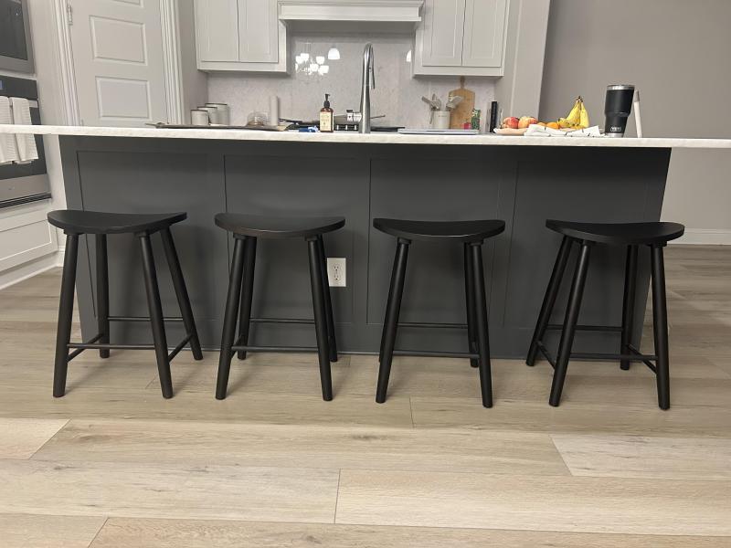 Maven Lane Luna Counter Stool in Rustic Natural Wood Finish at Lowes.com