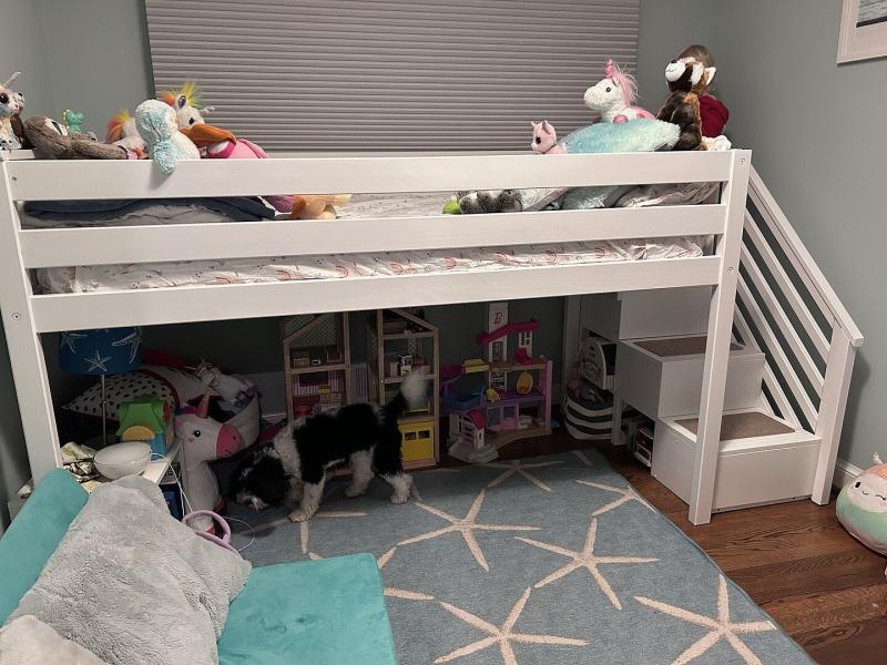 Max & Lily Solid Wood Twin Loft Bed with Stairs, Solid Wood Loft Beds ...