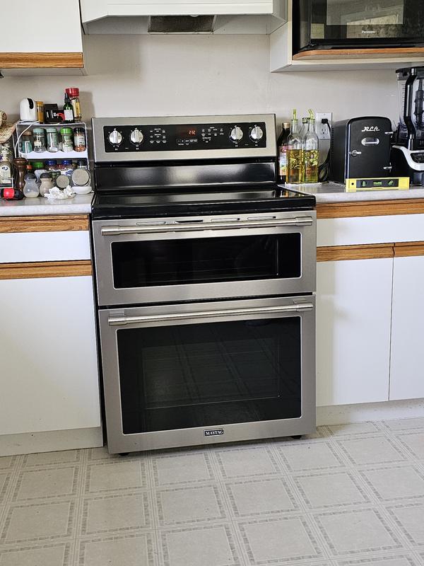 Maytag® 30 Fingerprint Resistant Stainless Steel Free Standing Double Oven  Electric Range