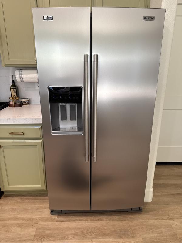 36-inch Wide Full-Depth Side-by-Side Refrigerator with Arctic Blue