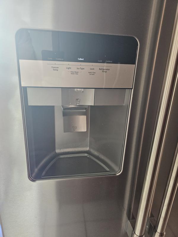 36-Inch Wide Side-by-Side Refrigerator with Exterior Ice and Water