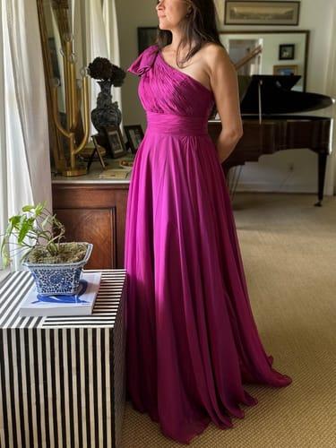 Mac Duggal Women's Pleated One Shoulder Chiffon Gown - Macy's