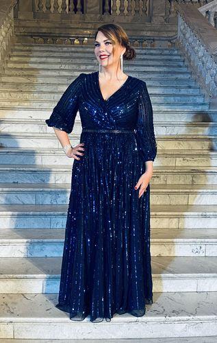 【Mac Duggal】Sequined Wrap Over 3/4 Sleeve Gown 関税送料込 Mac Duggal Women's Sequined Wrap Over 3/4 Sleeve Gown - Macy's