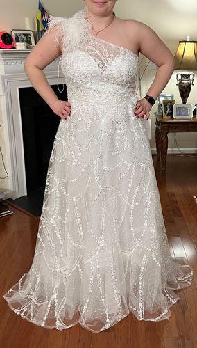 Mac Duggal Embellished One Shoulder A Line Gown | Bloomingdale's