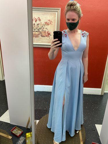 MAC DUGGAL V-Neck A-Line Gown - Macy's