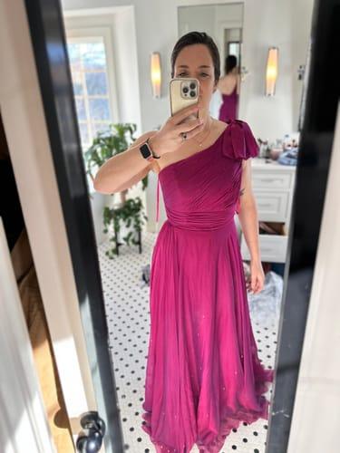 （US発）Mac Duggal ワンショルダーコラムガウン 送料関税込】MAC DUGGAL ワンショルダー コラムガウン