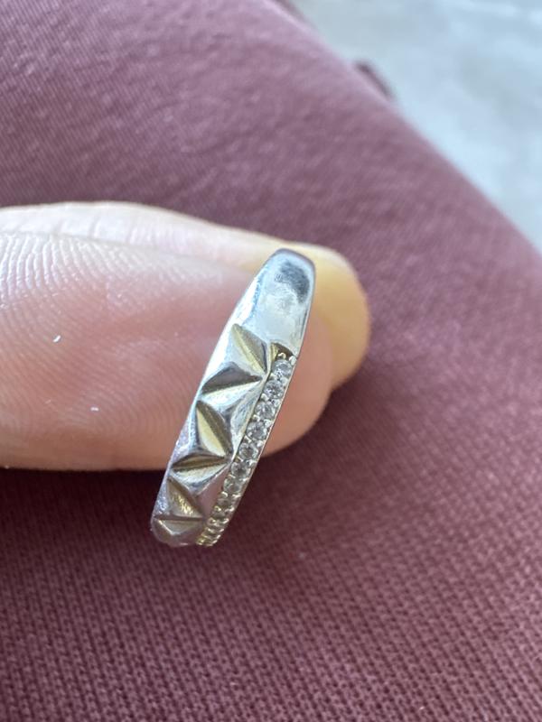 Sterling Silver 14K Gold Plated and Clear Cubic Zirconia 2-Row Modern ...