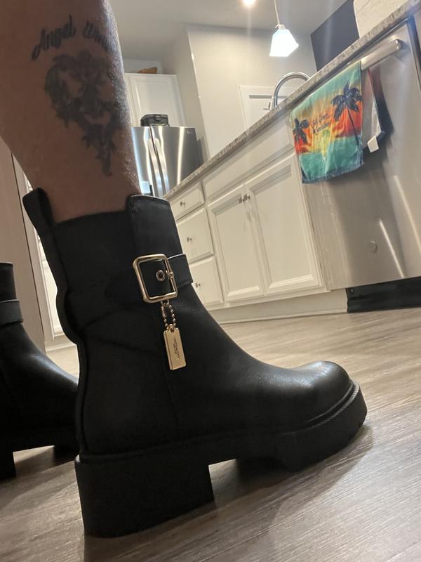 COACH Women's Lacey Buckled Lug Sole Engineer Boots - Macy's