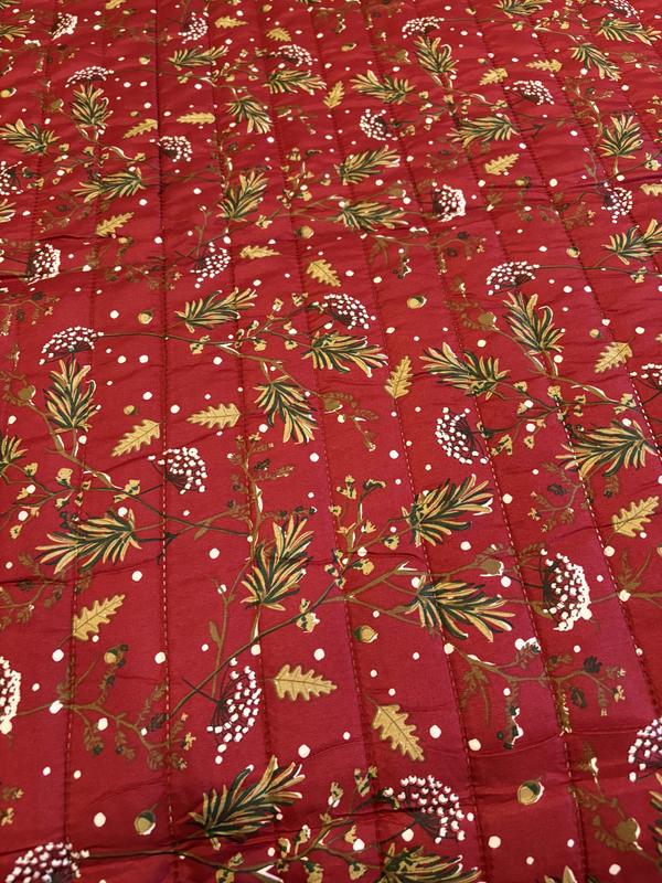 Beautiful Red Color with Winter Pine pattern