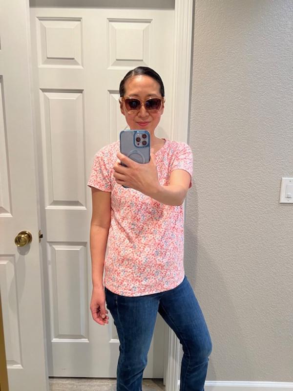 売れ筋商品|||スタイルアンドコー カットソー トップス レディース Women's Printed Short-Sleeve Cotton Henley Top, Exclusively at Macy's Warm Blush Combo Style & Co Women's Printed Short-Sleeve Cotton Henley Top