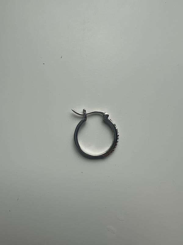 Diamond Hoop Earrings (1/10 ct. t.w.) in Sterling Silver