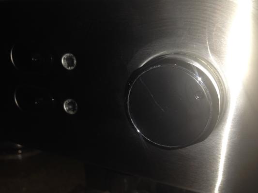 Plastic (chrome colored) selector knob. Poor quality parts.